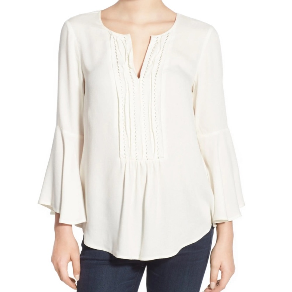 Ella Moss ‘Stella’ bell sleeve blouse top Small